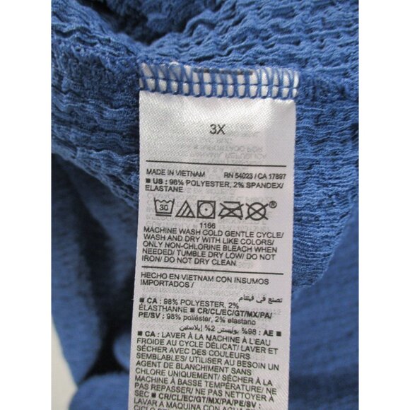Old Navy Womens Blue Textured Short Sleeve Top Size 3X - Picture 7 of 8